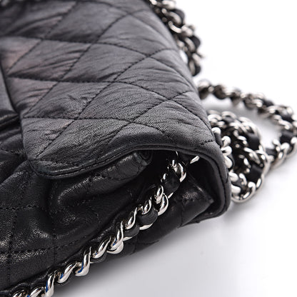 Chanel Washed Lambskin Quilted Mini Chain Around Flap Black 11 of 12