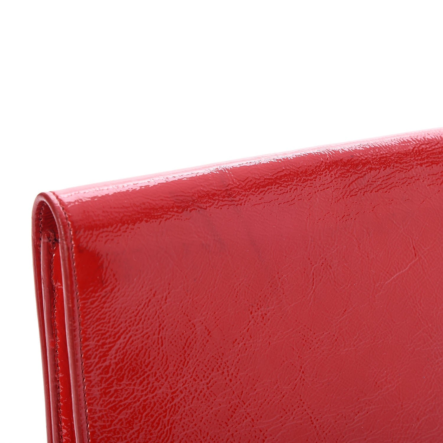 Saint Laurent Textured Patent Monogram Large Belle De Jour Clutch Red 5 of 10