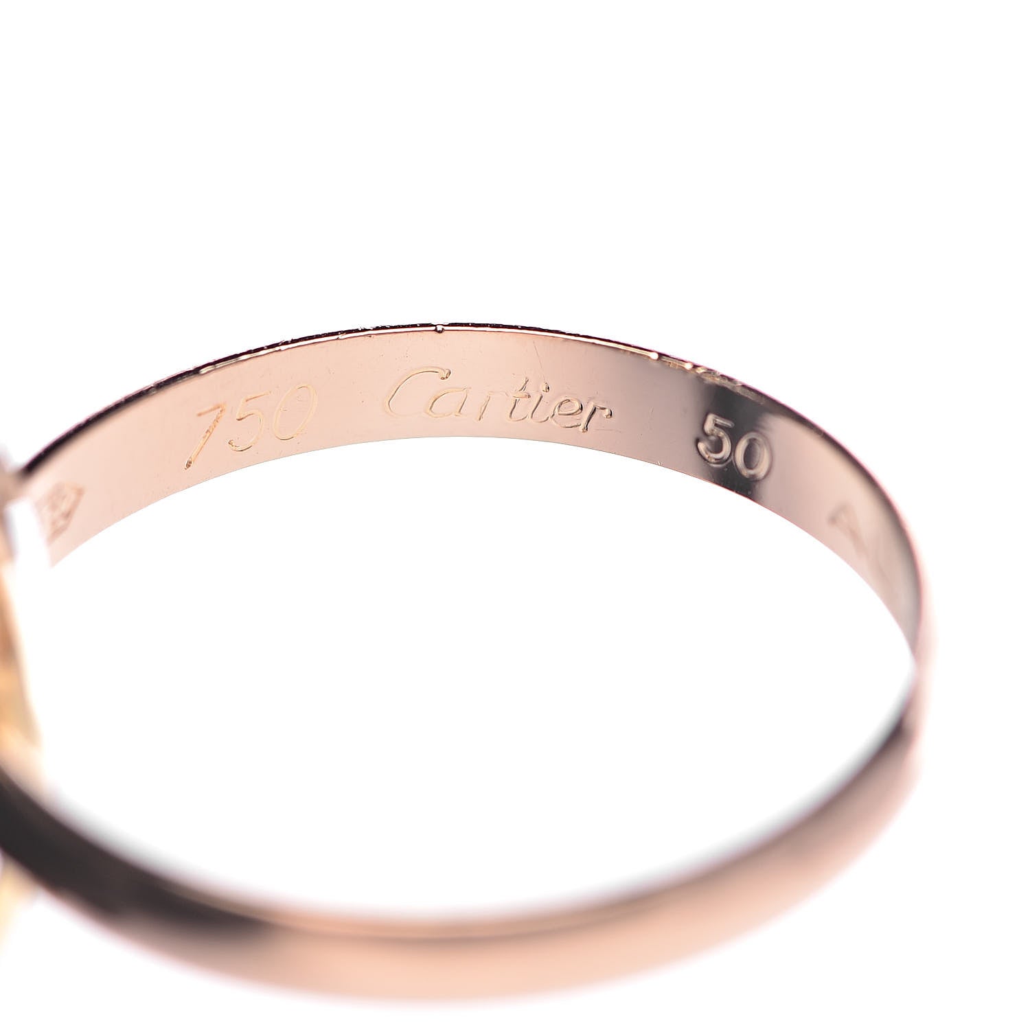 Cartier 18K Pink Yellow White Gold Small Trinity Ring 50 5.25 5 of 7