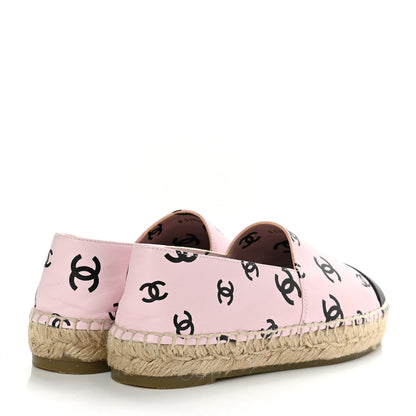 Chanel Lambskin Printed CC Espadrilles 36 Light Pink Black 4 of 9