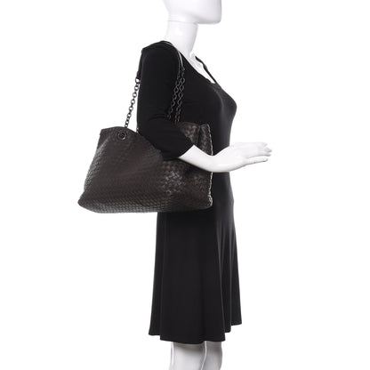 Bottega Veneta Nappa Intrecciato Large Classic Chain Strap Tote Ebano 2 of 17