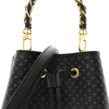 Louis Vuitton Calfskin Nanogram Embossed Neonoe BB Black 9 of 14