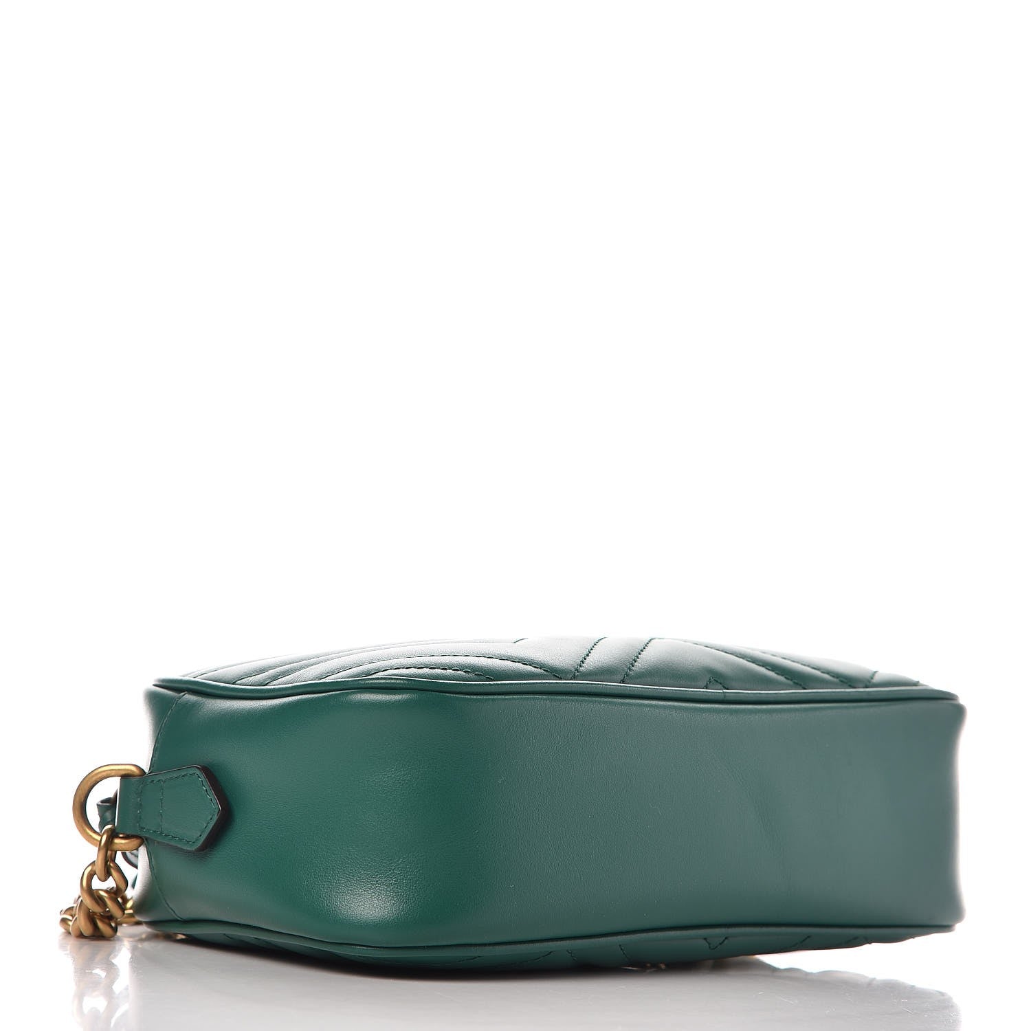 Gucci Calfskin Matelasse Small GG Marmont Chain Shoulder Bag Emerald Green 4 of 9