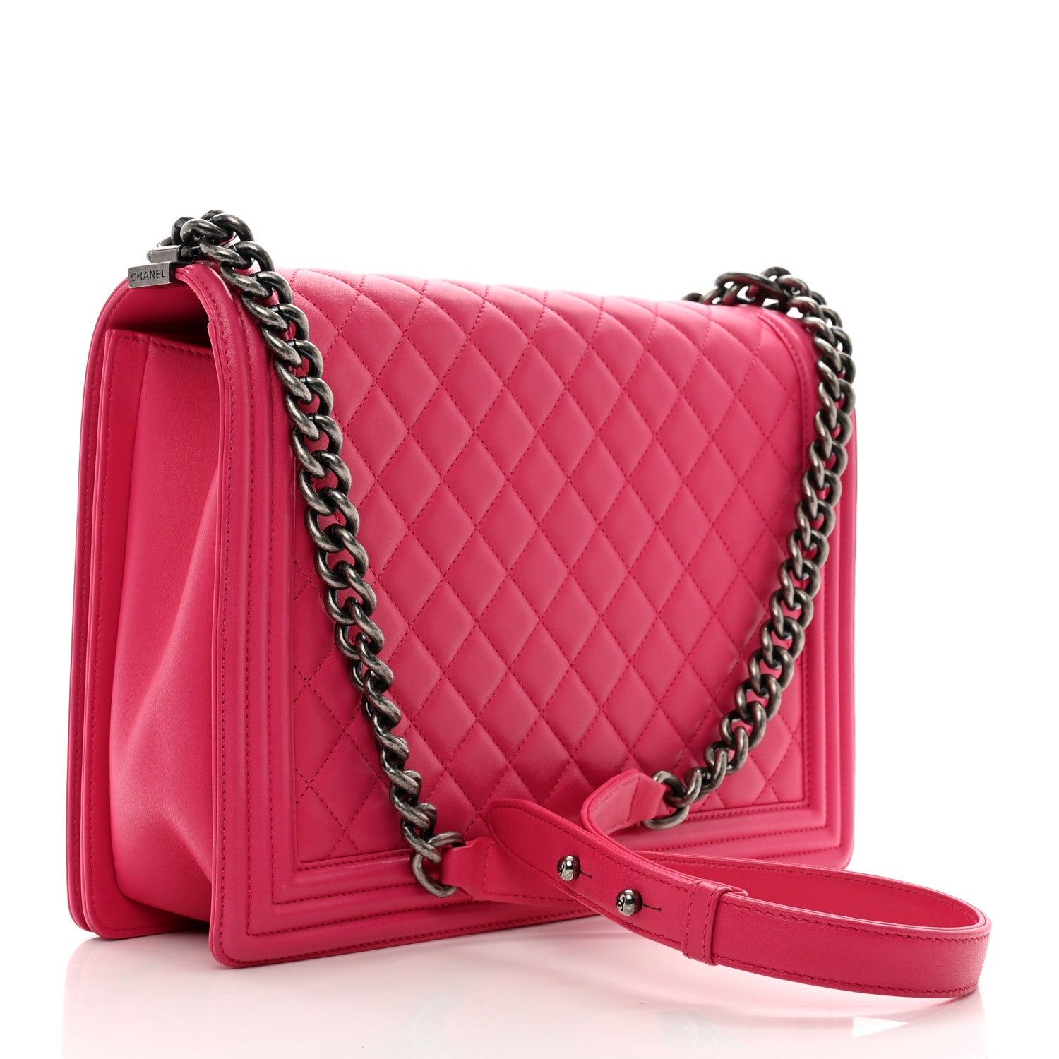Chanel Lambskin Quilted Large Boy Flap Pink 3 of 10