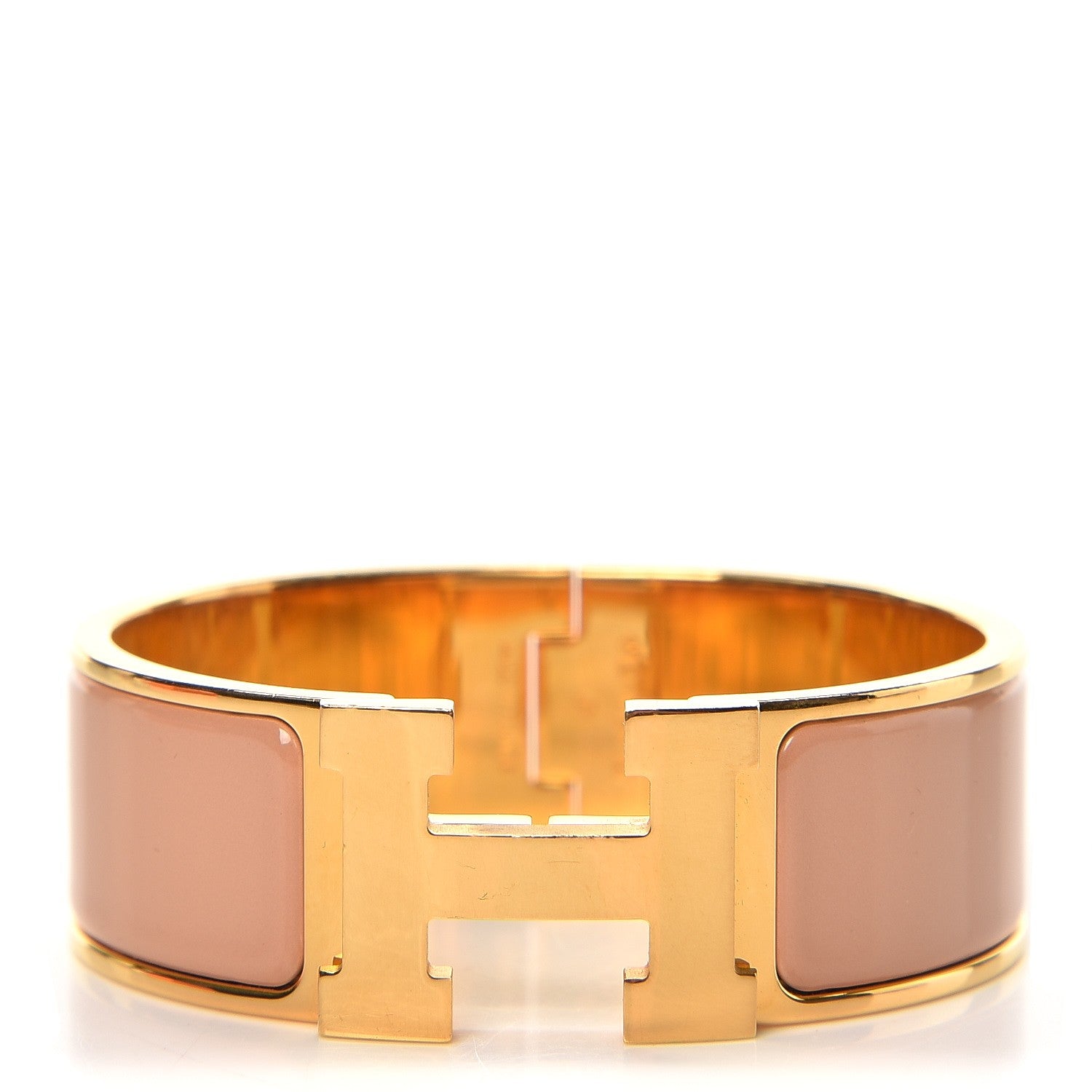 Hermes Enamel Wide Clic Clac H Bracelet PM Rose Poudre 1 of 5