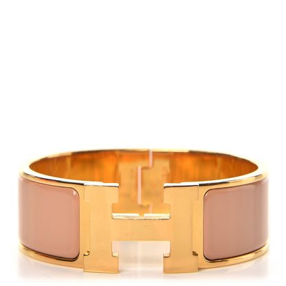 Hermes Enamel Wide Clic Clac H Bracelet PM Rose Poudre 1 of 5