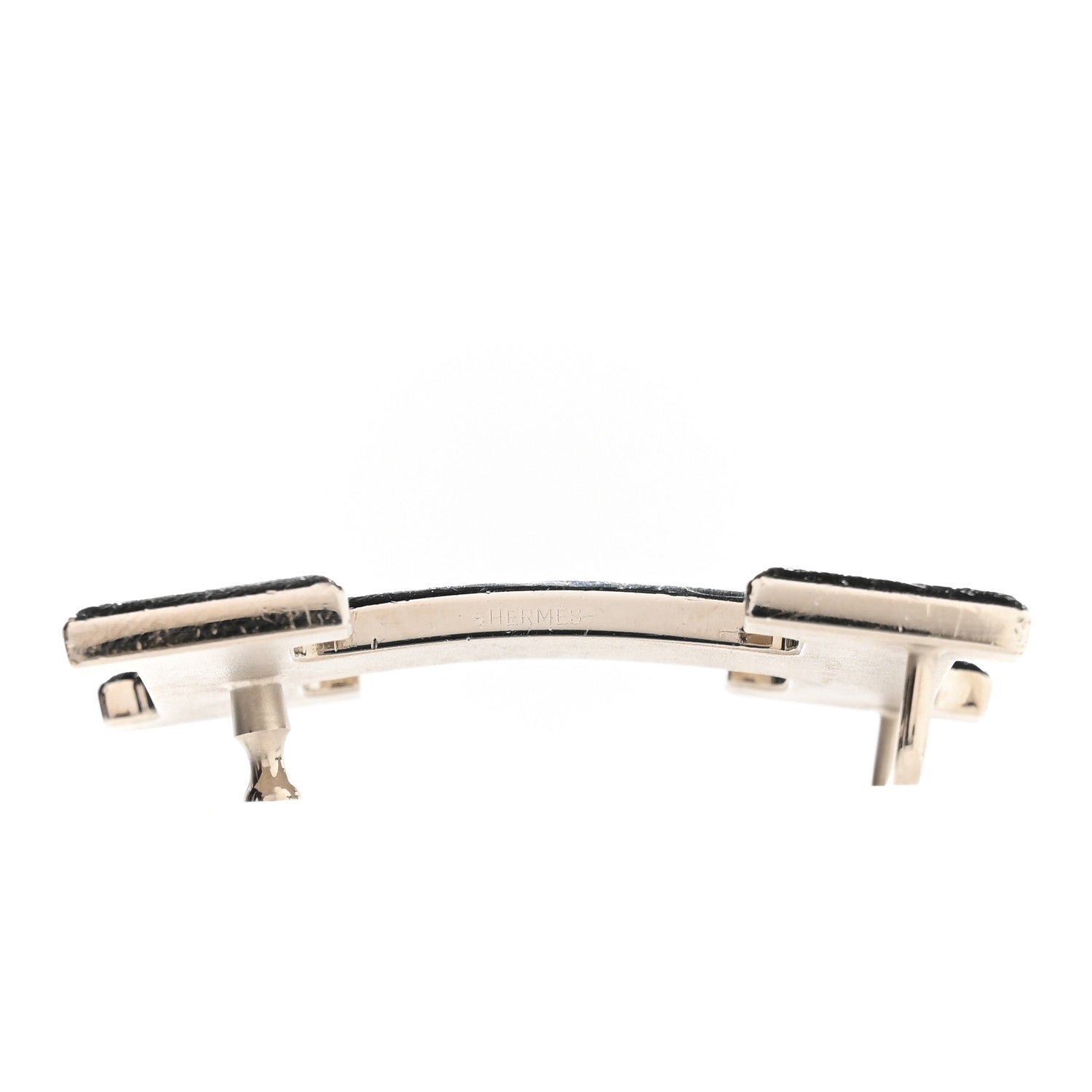 Hermes Palladium Guilloche 32mm H Belt Buckle 3 of 4