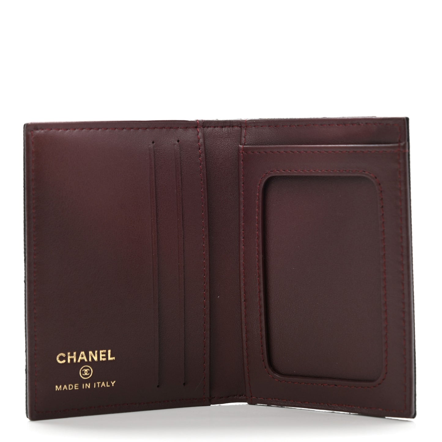 Caviar Quilted Card Holder Wallet Black