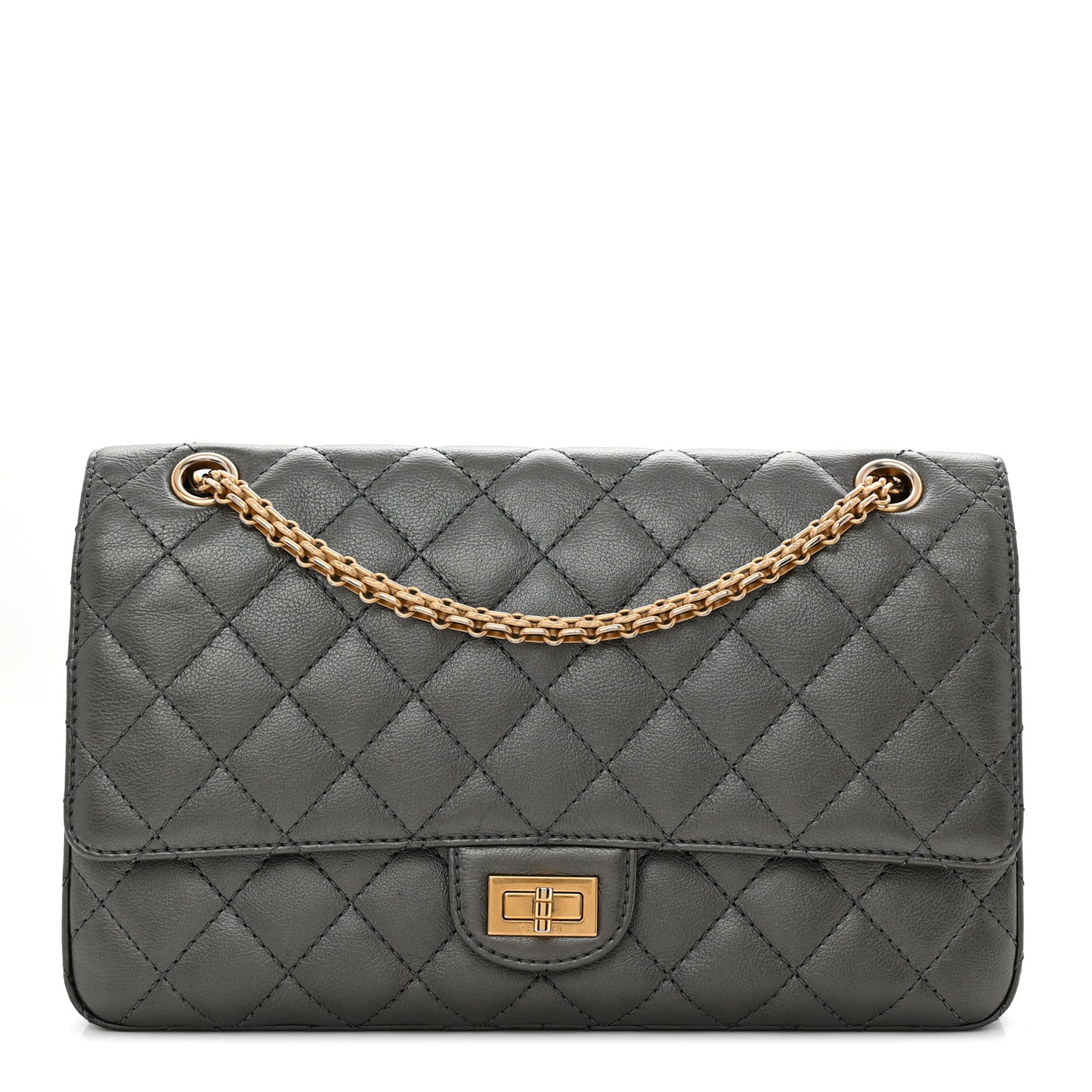 Metallic Calfskin Quilted 2.55 Reissue 226 Flap Charcoal