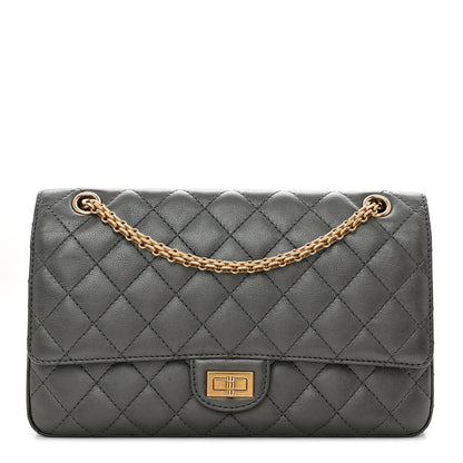 Chanel Metallic Calfskin Quilted 2.55 Reissue 226 Flap Charcoal 1 of 12