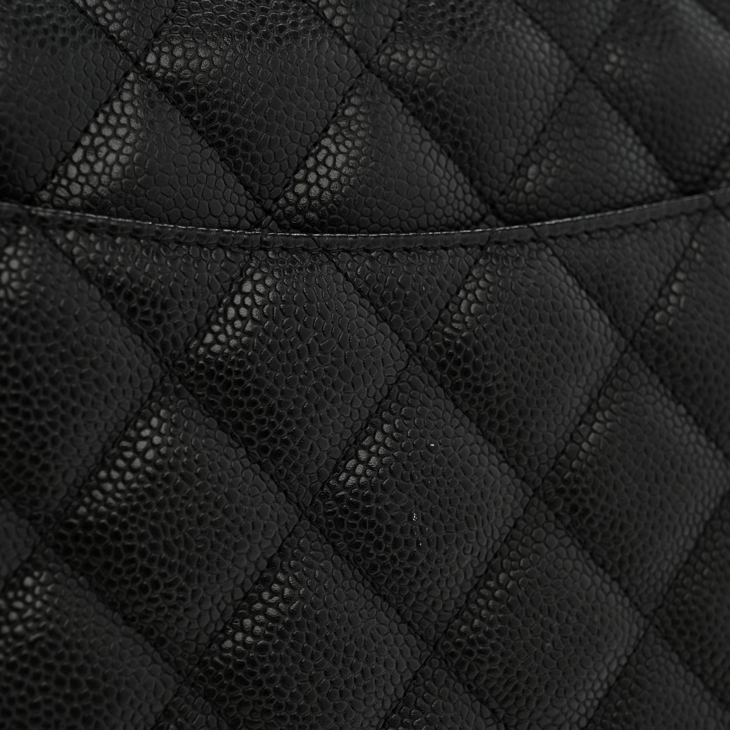 Caviar Quilted Jumbo Double Flap Black Black