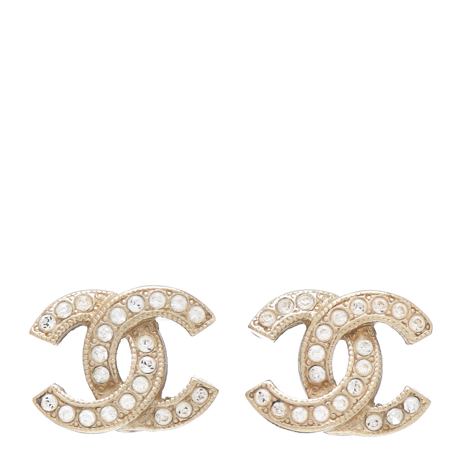 Chanel Crystal Mini CC Earrings Gold 1 of 4