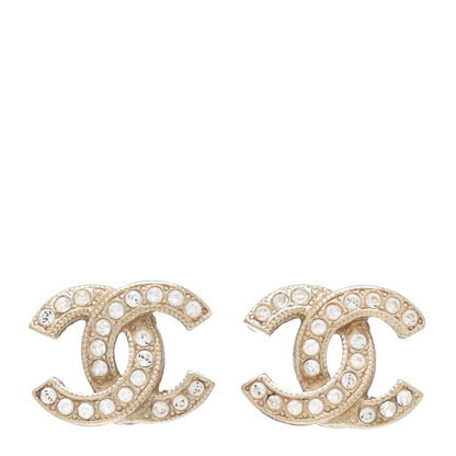 Chanel Crystal Mini CC Earrings Gold 1 of 4