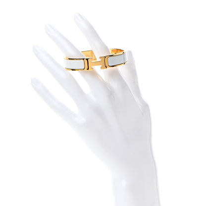 Hermes Enamel Narrow Clic Clac H Bracelet PM White 2 of 5