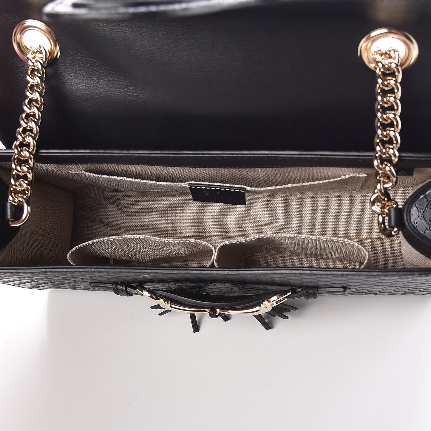 Microguccissima Medium Emily Chain Shoulder Bag Black