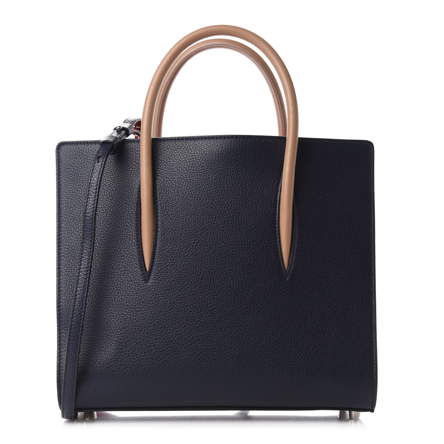 Calfskin Patent Spiked Medium Paloma Blue