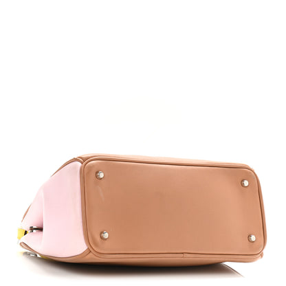 Christian Dior Calfskin Tri-Color Mini Diorissimo Tote Brown Pink Yellow 4 of 12