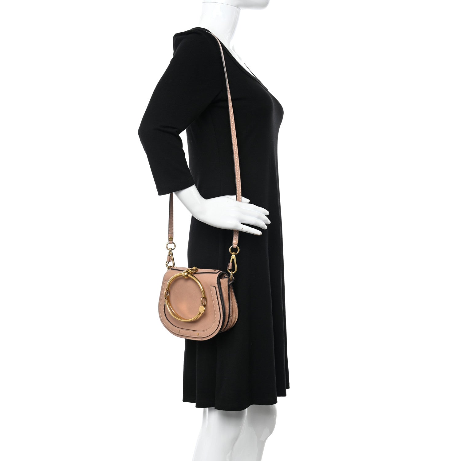 Chloe Calfskin Suede Small Nile Bracelet Bag Biscotti Beige 2 of 12