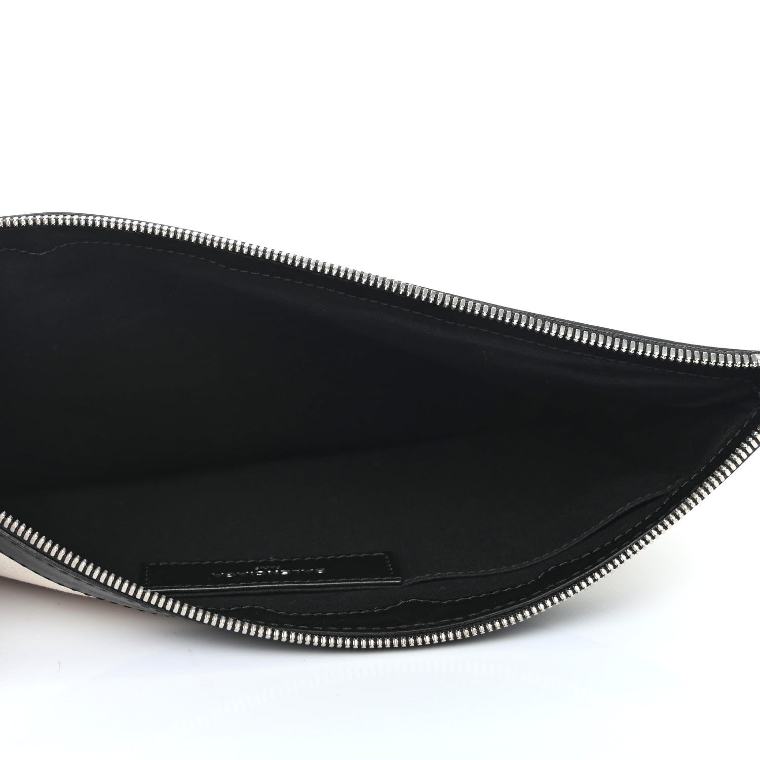 Balenciaga Calfskin Cotton Canvas Logo Clutch Black 4 of 4