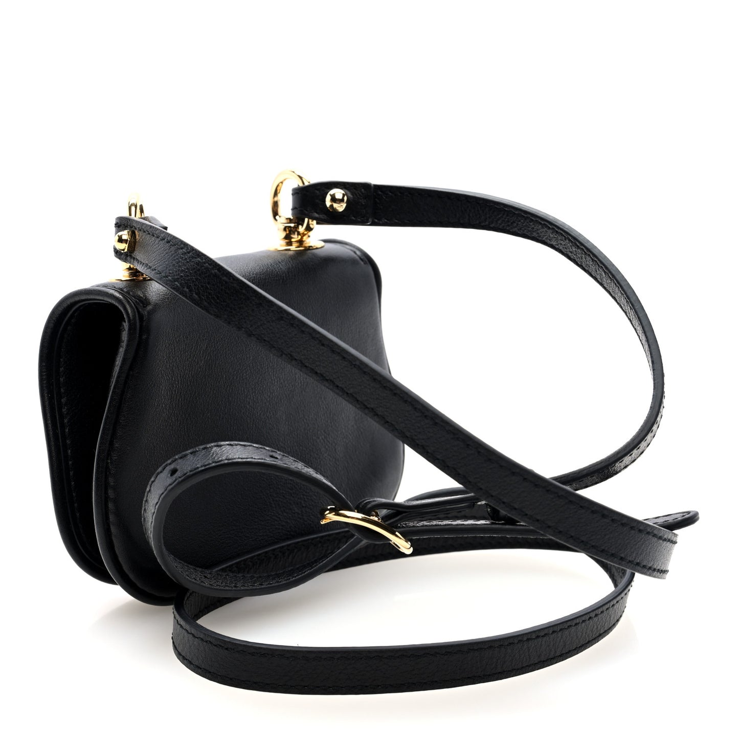 Roxy Calfskin Blondie Card Case Wallet with Strap Black