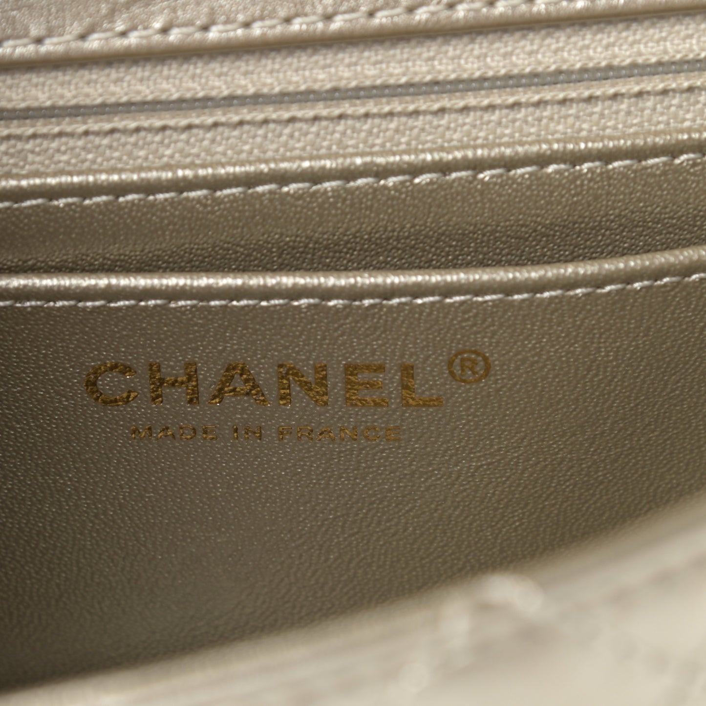 Metallic Aged Calfskin Quilted 2.55 Reissue Mini Flap Light Gold