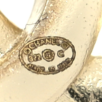 Chanel Pearl CC Heart Drop Earrings Gold 4 of 4