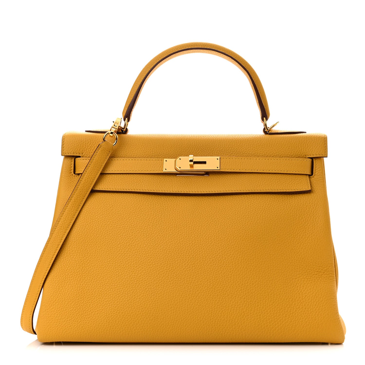 Hermes Togo Kelly Retourne 32 Jaune Ambre 1 of 15
