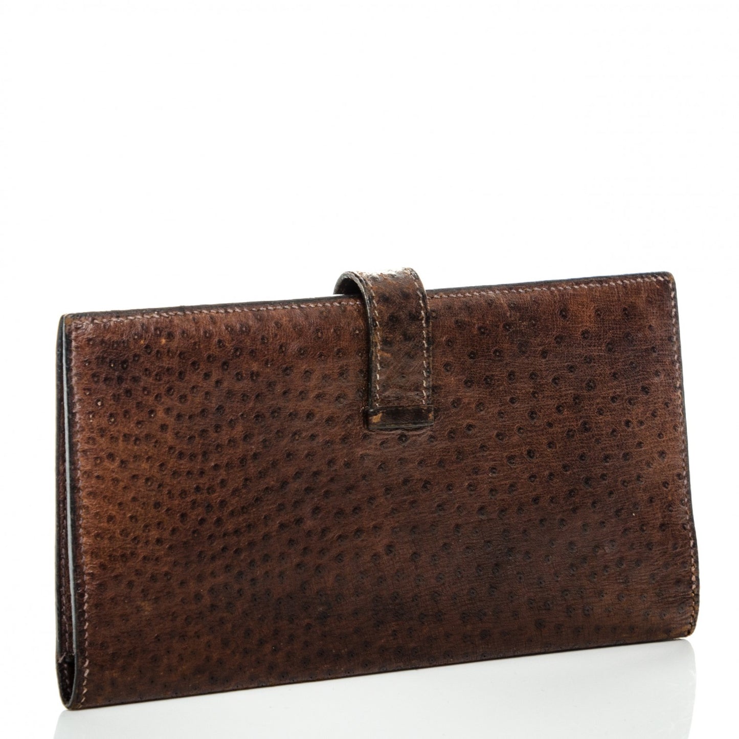 Ostrich Bearn Wallet Chocolate
