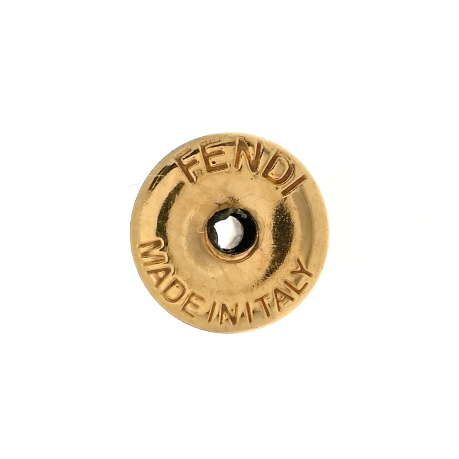 Fendi Metal Crystal Pearl Logo Drop Earrings Gold 4 of 7