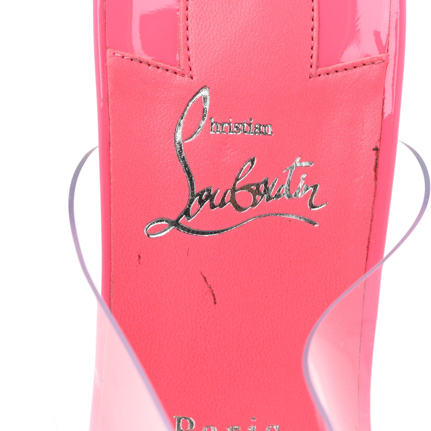 Christian Louboutin Patent PVC Just Nothing 85 Slide Sandals 41 Magnifique 9 of 12