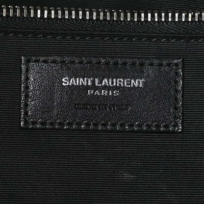 Saint Laurent Raffia Linen Calfskin Rive Gauche Tote Naturale Black 6 of 9