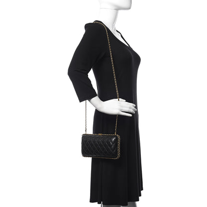 Chanel Lambskin Quilted Chain Around Clutch Black 2 of 10