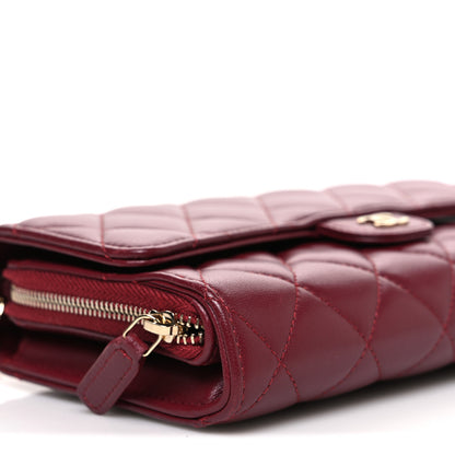 Chanel Lambskin Quilted Phone Holder Wallet on Removable Chain Burgundy 11 of 14
