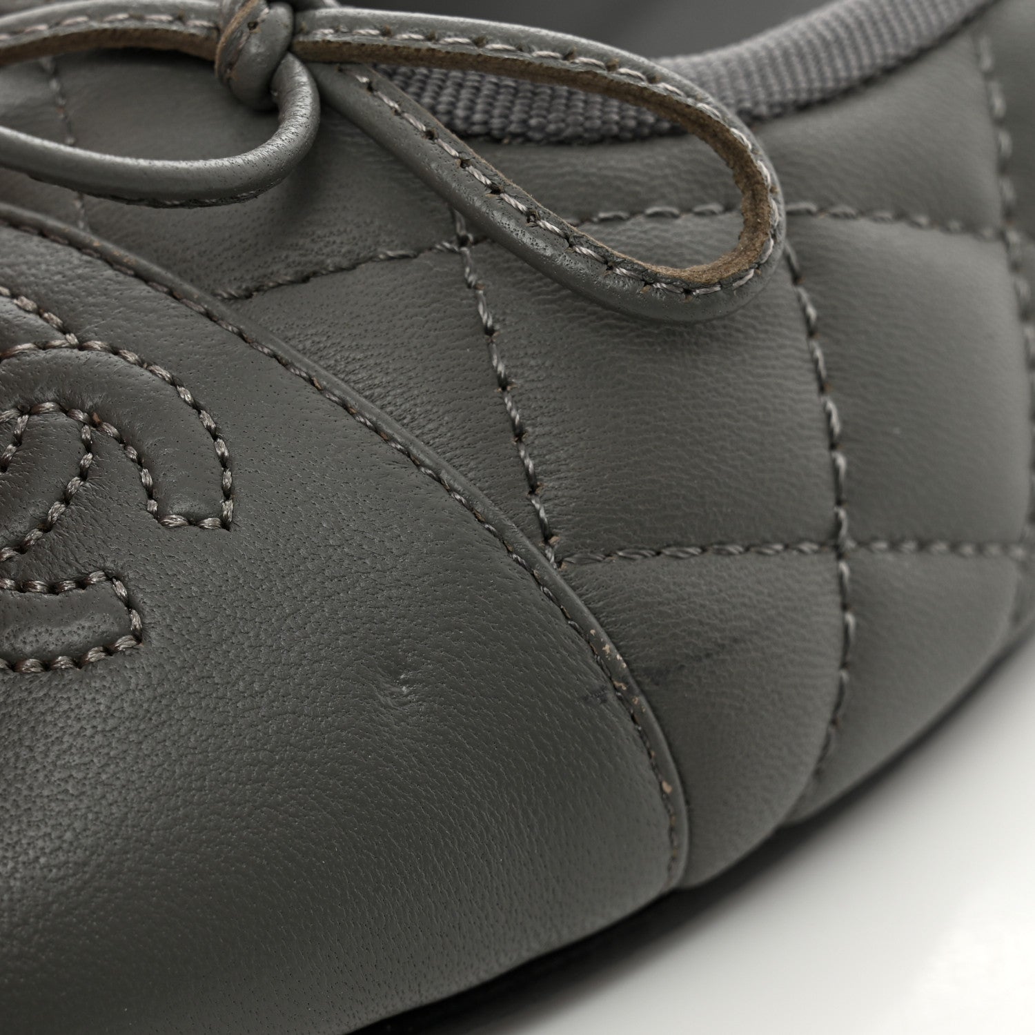 Chanel Lambskin Quilted CC Cap Toe Ballerina Flats 36.5 Grey 9 of 9