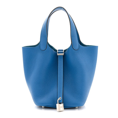 Hermes Taurillon Clemence Picotin Lock 18 PM Mykonos 1 of 11
