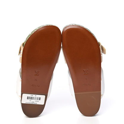 Louis Vuitton Monogram Giant Bom Dia Flat Mule Sandals 36 White Moka 5 of 9
