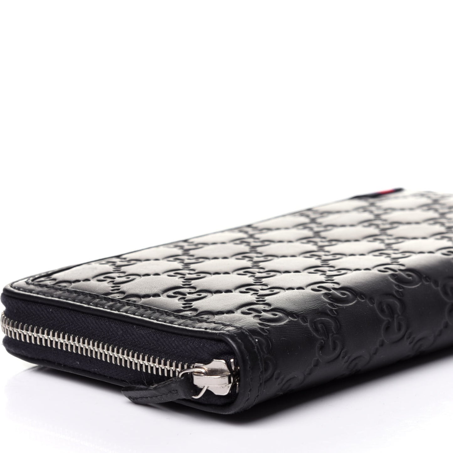 Guccissima Signature Web Zip Around Organizer Wallet Navy