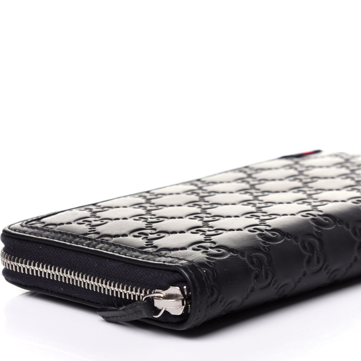 Gucci Guccissima Signature Web Zip Around Organizer Wallet Navy 8 of 12