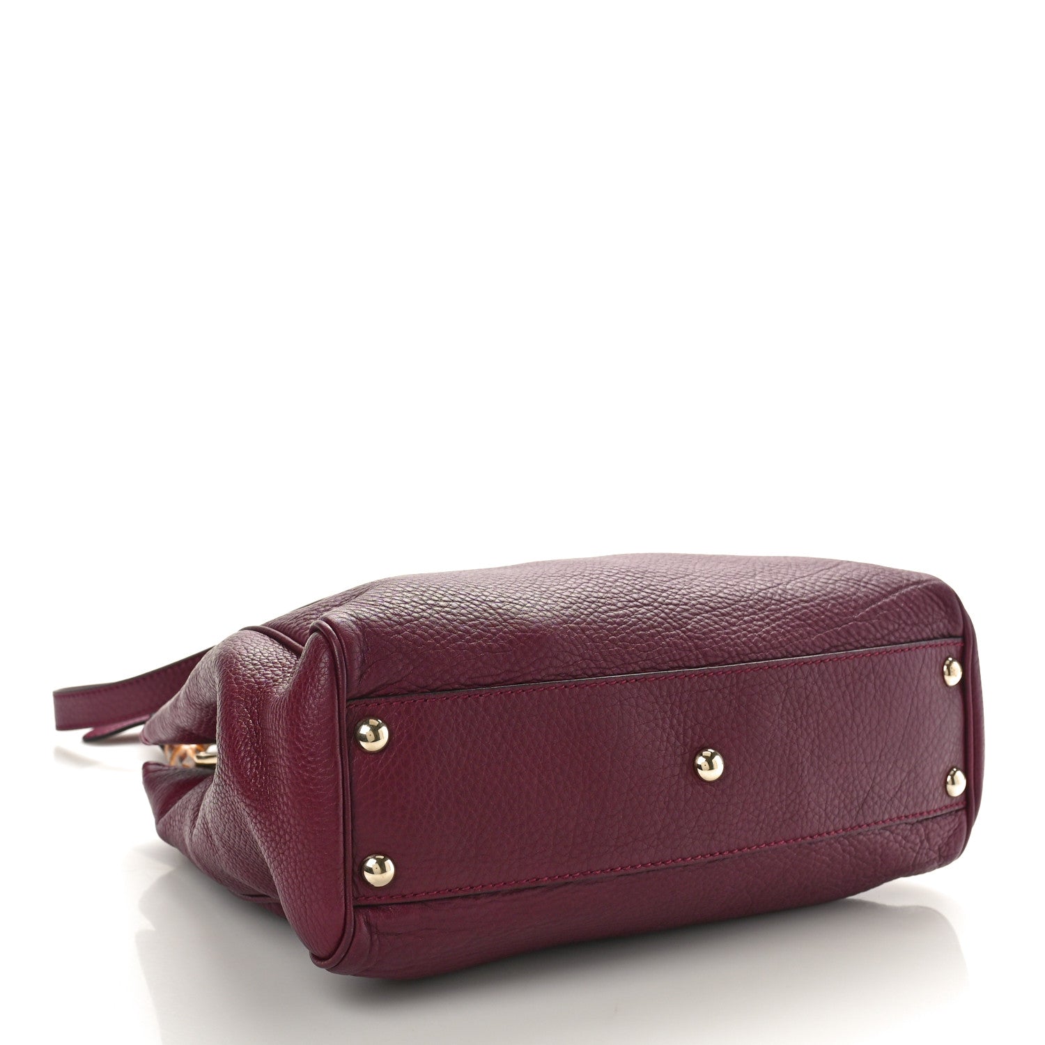 Gucci Calfskin Small Bamboo Shopper Tote Burgundy 4 of 10
