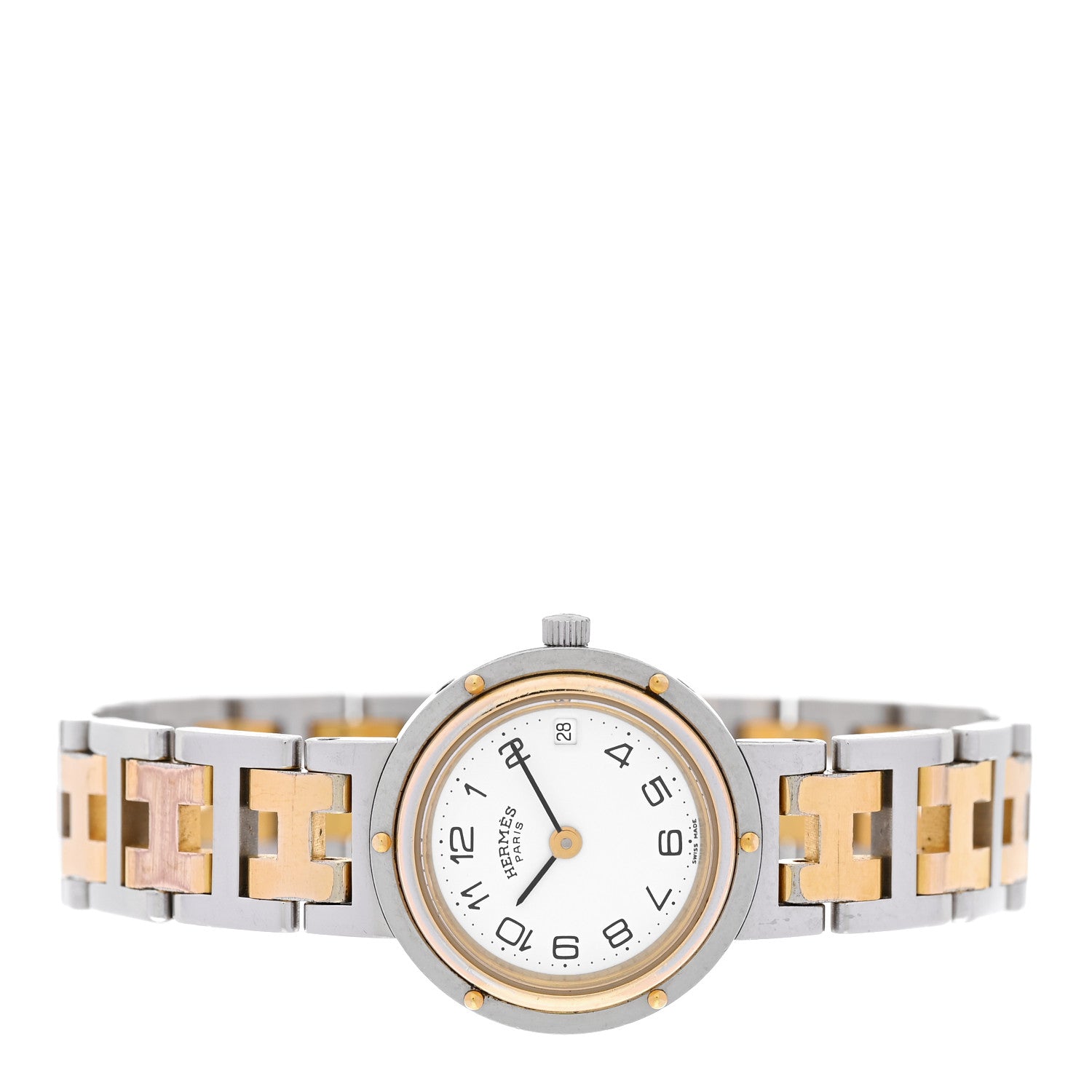 Hermes Stainless Steel 24mm Clipper Quartz Watch Gold 2 of 5