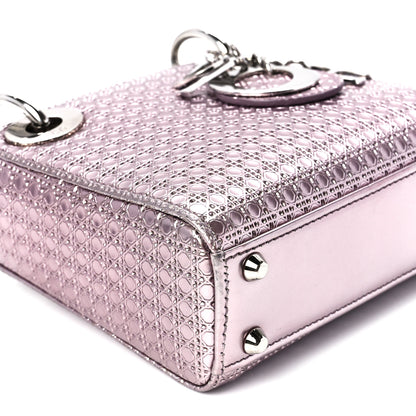 Christian Dior Metallic Patent Micro-Cannage Mini Lady Dior Hyper Pink 9 of 10