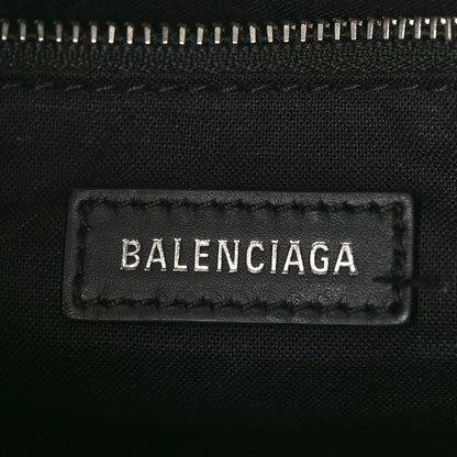 Balenciaga Canvas Satin Calfskin Diagonal Allover Logo Print Classic Silver Hardware Mini City Natural Black 6 of 8