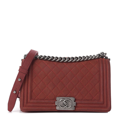 Chanel Iridescent Caviar Quilted Medium Boy Flap Red 1 of 12