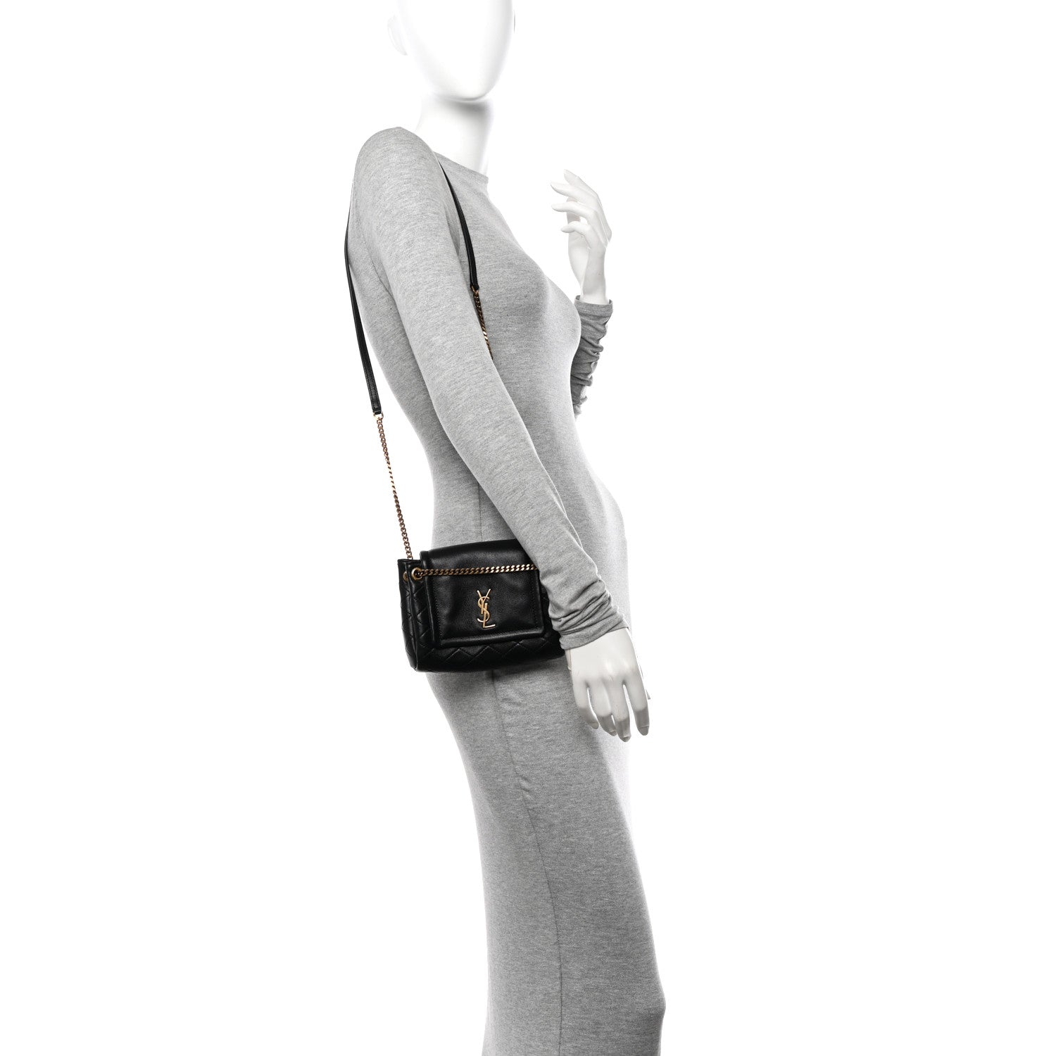 Saint Laurent Lambskin Quilted Monogram Mini Nolita Black 2 of 11