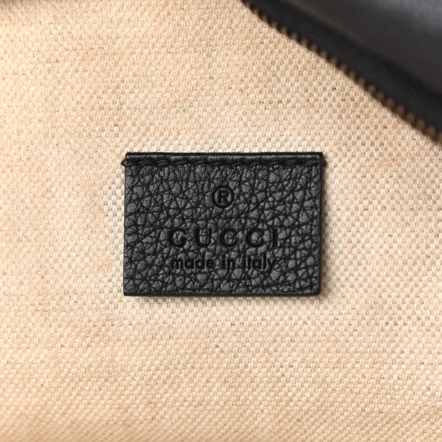 Grained Calfskin Logo Belt Bag Black
