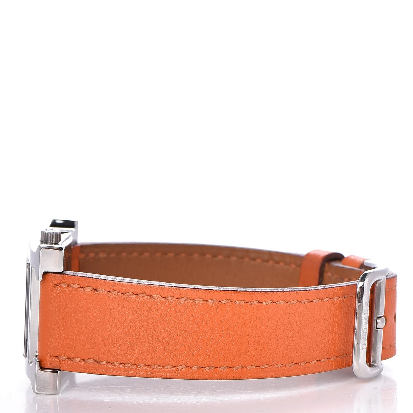 Stainless Steel Swift 21mm Heure H Hour Quartz Watch Orange