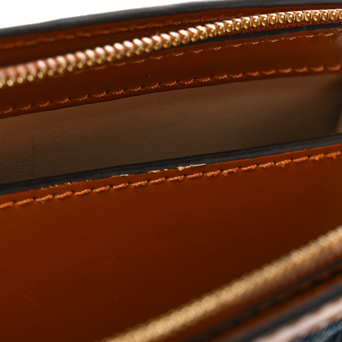 Denim Calfskin Malletage Trunk Clutch Light Blue