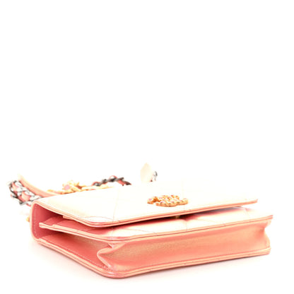 Chanel Iridescent Calfskin Quilted Chanel 19 Wallet On Chain WOC Pink 4 of 10