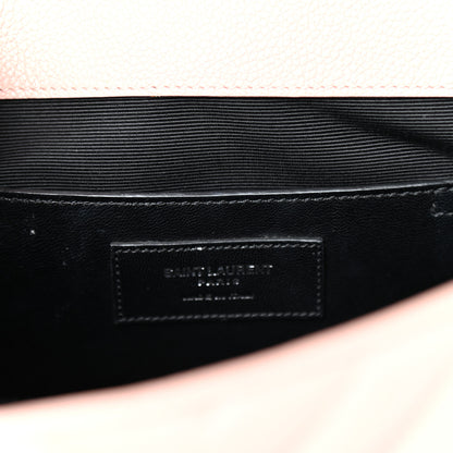 Saint Laurent Grained Calfskin Matelasse Chevron Monogram Medium Chain Bag Pale Pink 6 of 10