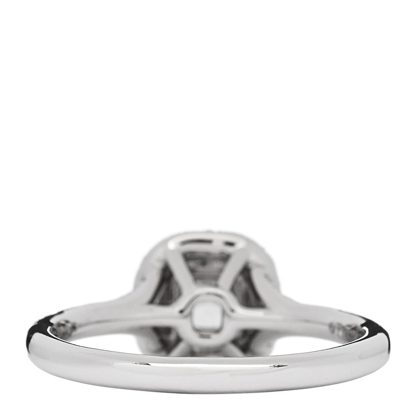 Platinum Diamond .15ct Soleste Cushion Cut Double Halo Engagement Ring 52 6